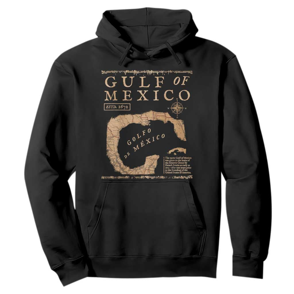 Gulf Of Mexico ESTD 1672 Hoodie Vintage Map TS11 Black Print Your Wear