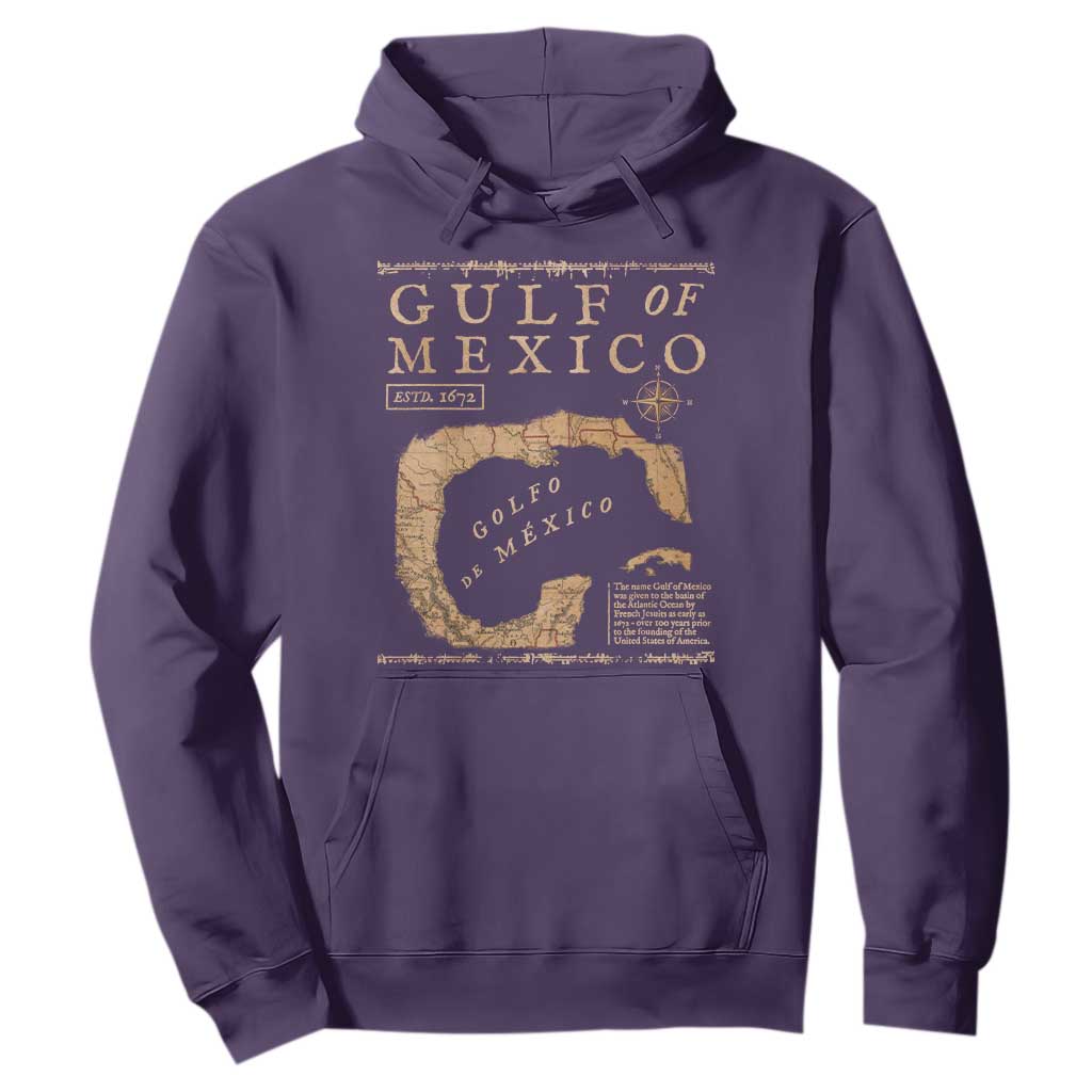 Gulf Of Mexico ESTD 1672 Hoodie Vintage Map TS11 Purple Print Your Wear