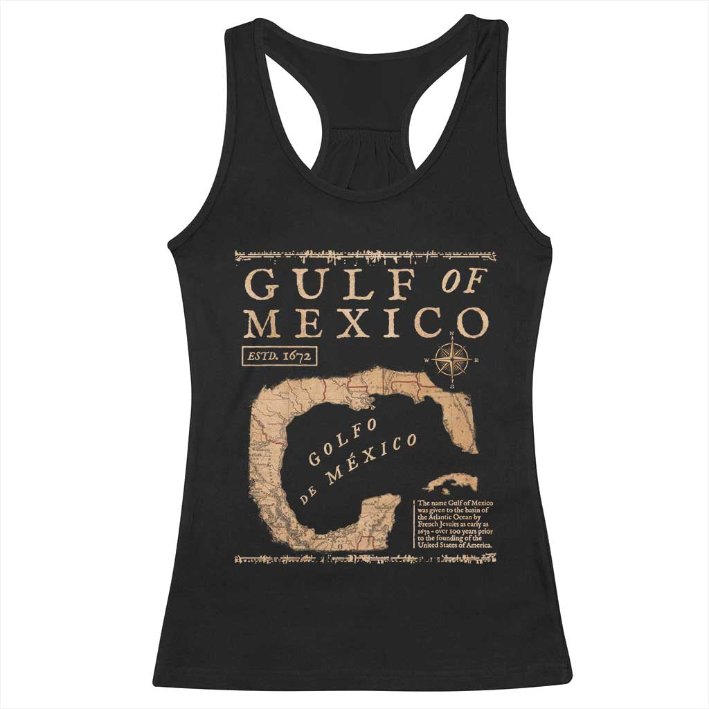Gulf Of Mexico ESTD 1672 Racerback Tank Top Vintage Map TS11 Black Print Your Wear