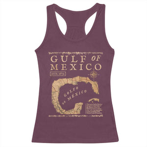 Gulf Of Mexico ESTD 1672 Racerback Tank Top Vintage Map TS11 Maroon Print Your Wear
