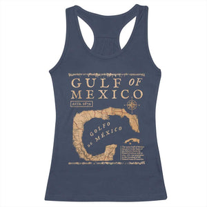 Gulf Of Mexico ESTD 1672 Racerback Tank Top Vintage Map TS11 Navy Print Your Wear