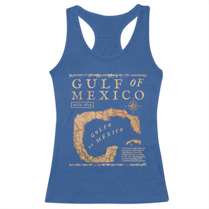 Gulf Of Mexico ESTD 1672 Racerback Tank Top Vintage Map TS11 Royal Blue Print Your Wear