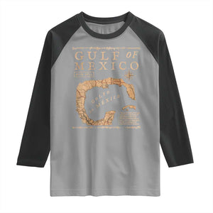 Gulf Of Mexico ESTD 1672 Raglan Shirt Vintage Map TS11 Sport Gray Black Print Your Wear