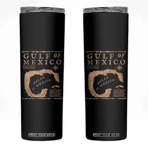 Gulf Of Mexico ESTD 1672 Skinny Tumbler Vintage Map TS11 Black Print Your Wear
