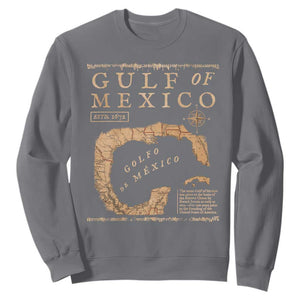 Gulf Of Mexico ESTD 1672 Sweatshirt Vintage Map TS11 Charcoal Print Your Wear