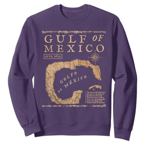 Gulf Of Mexico ESTD 1672 Sweatshirt Vintage Map TS11 Purple Print Your Wear