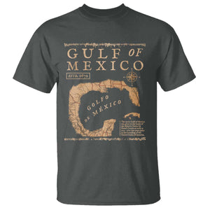 Gulf Of Mexico ESTD 1672 T Shirt Vintage Map TS11 Dark Heather Print Your Wear