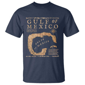 Gulf Of Mexico ESTD 1672 T Shirt Vintage Map TS11 Navy Print Your Wear