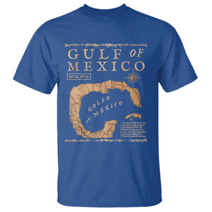 Gulf Of Mexico ESTD 1672 T Shirt Vintage Map TS11 Royal Blue Print Your Wear