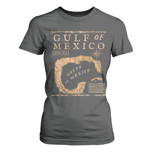 Gulf Of Mexico ESTD 1672 T Shirt For Women Vintage Map TS11 Dark Heather Print Your Wear