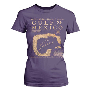 Gulf Of Mexico ESTD 1672 T Shirt For Women Vintage Map TS11 Purple Print Your Wear