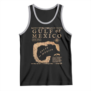 Gulf Of Mexico ESTD 1672 Tank Top Vintage Map TS11 Black Athletic Heather Print Your Wear