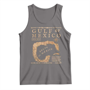 Gulf Of Mexico ESTD 1672 Tank Top Vintage Map TS11 Deep Heather Print Your Wear