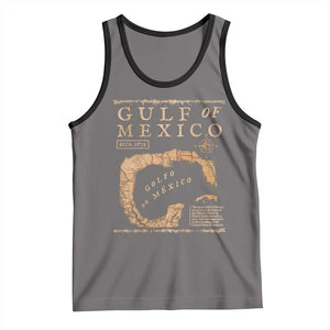 Gulf Of Mexico ESTD 1672 Tank Top Vintage Map TS11 Deep Heather Black Print Your Wear