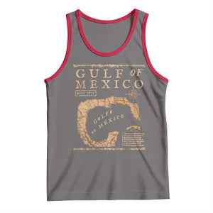 Gulf Of Mexico ESTD 1672 Tank Top Vintage Map TS11 Deep Heather Red Print Your Wear