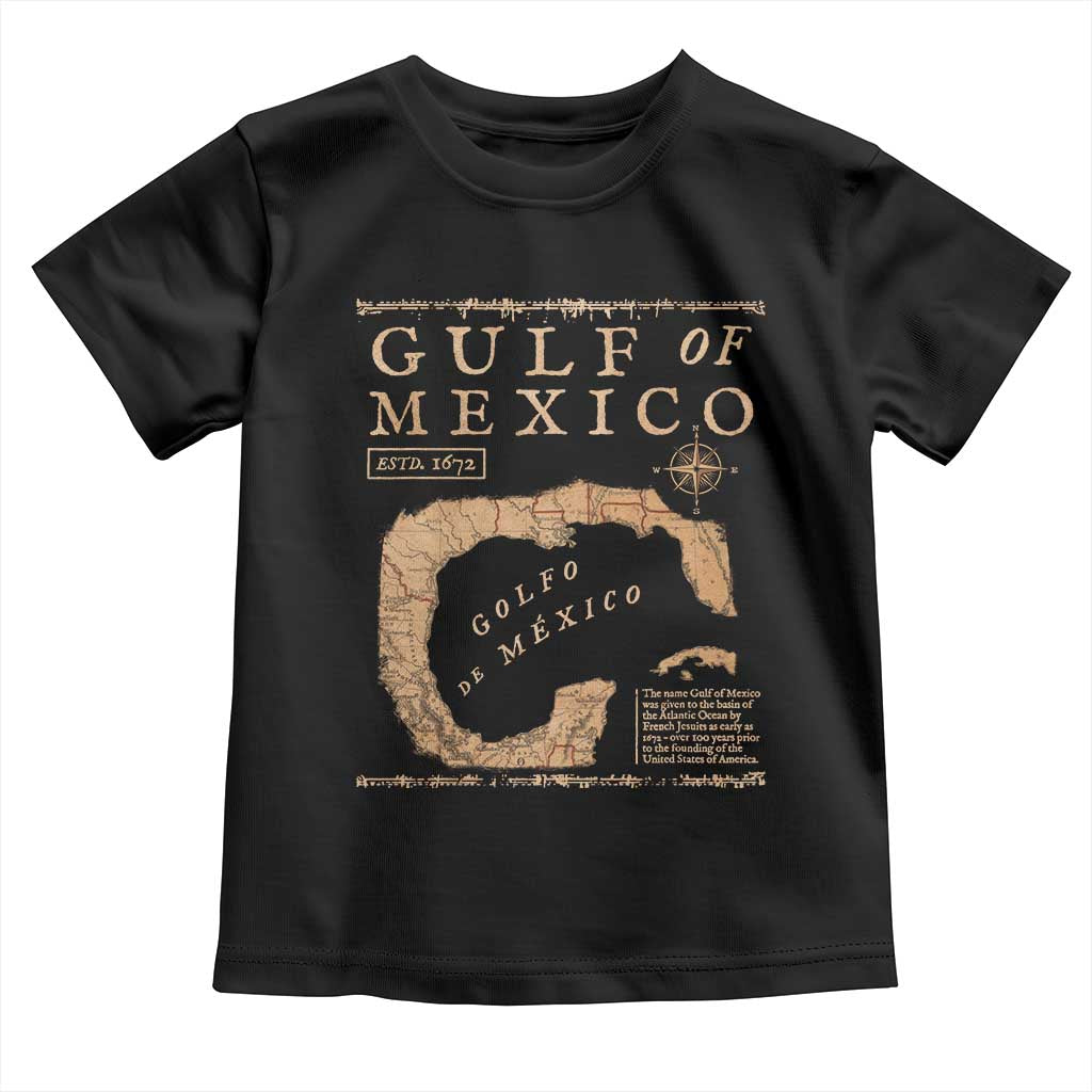 Gulf Of Mexico ESTD 1672 Toddler T Shirt Vintage Map TS11 Black Print Your Wear