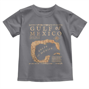 Gulf Of Mexico ESTD 1672 Toddler T Shirt Vintage Map TS11 Charcoal Print Your Wear