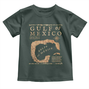 Gulf Of Mexico ESTD 1672 Toddler T Shirt Vintage Map TS11 Dark Forest Green Print Your Wear