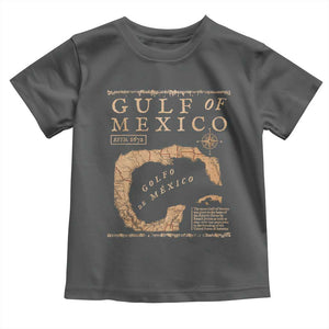Gulf Of Mexico ESTD 1672 Toddler T Shirt Vintage Map TS11 Dark Heather Print Your Wear