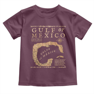 Gulf Of Mexico ESTD 1672 Toddler T Shirt Vintage Map TS11 Maroon Print Your Wear