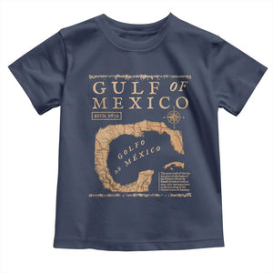 Gulf Of Mexico ESTD 1672 Toddler T Shirt Vintage Map TS11 Navy Print Your Wear