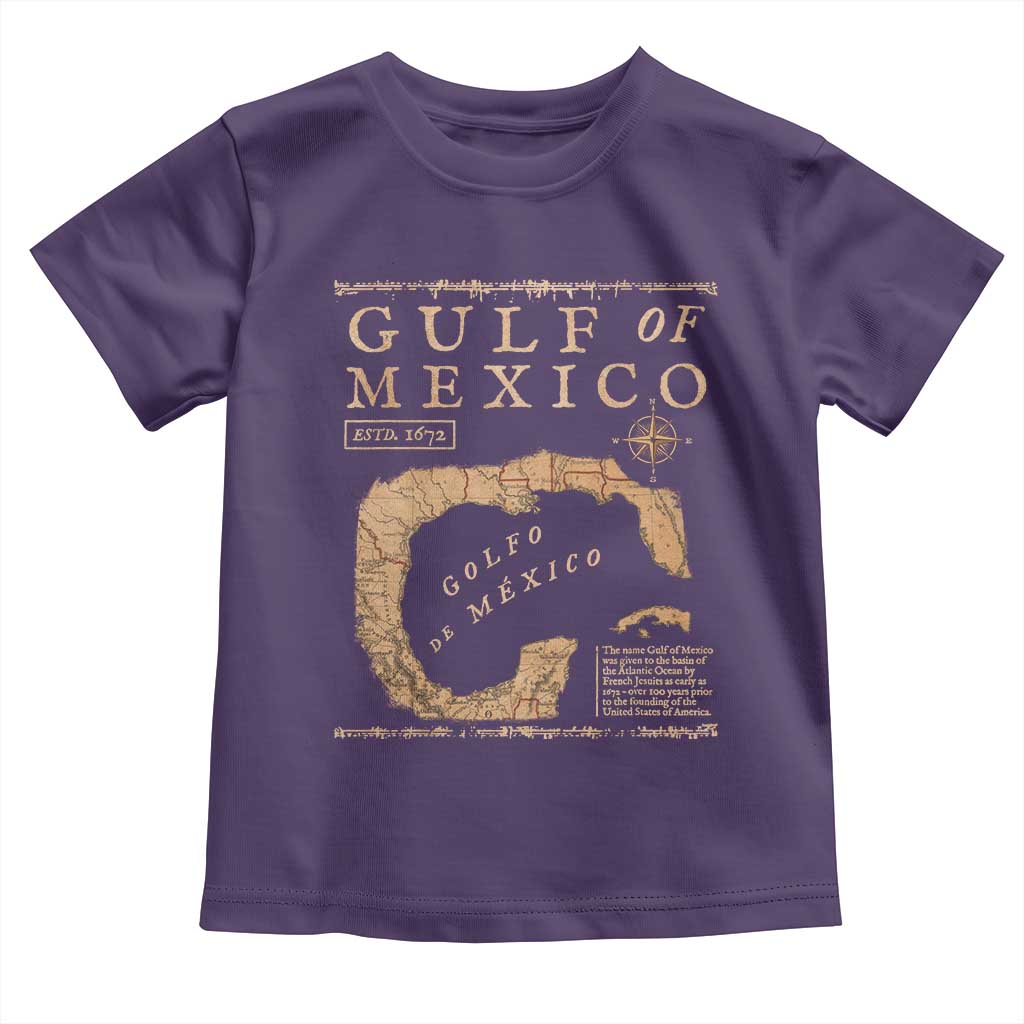 Gulf Of Mexico ESTD 1672 Toddler T Shirt Vintage Map TS11 Purple Print Your Wear