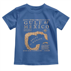 Gulf Of Mexico ESTD 1672 Toddler T Shirt Vintage Map TS11 Royal Blue Print Your Wear