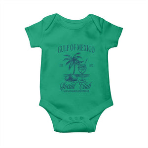 Funny Gulf Of Mexico Social Club Stay Salty Always And Forever Baby Onesie Coconut Tree Cocktail TS11 Irish Green Print Your Wear