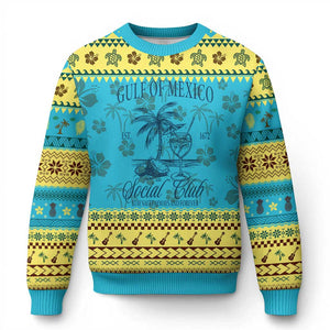 Funny Gulf Of Mexico Social Club Stay Salty Always And Forever Knit Sweatshirt Coconut Tree Cocktail TS11 Hawaii Print Your Wear