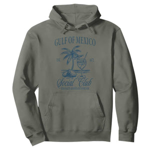 Funny Gulf Of Mexico Social Club Stay Salty Always And Forever Hoodie Coconut Tree Cocktail TS11 Military Green Print Your Wear