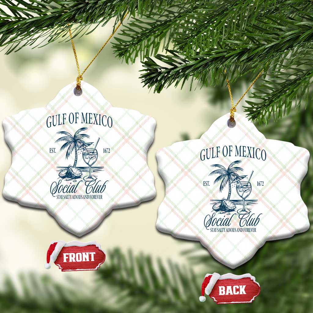 Funny Gulf Of Mexico Social Club Stay Salty Always And Forever Ceramic Ornament Coconut Tree Cocktail TS11 Print Your Wear