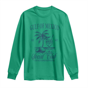 Funny Gulf Of Mexico Social Club Stay Salty Always And Forever Long Sleeve Shirt Coconut Tree Cocktail TS11 Irish Green Print Your Wear