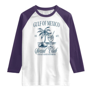 Funny Gulf Of Mexico Social Club Stay Salty Always And Forever Raglan Shirt Coconut Tree Cocktail TS11 White Purple Print Your Wear