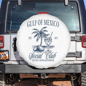 Funny Gulf Of Mexico Social Club Stay Salty Always And Forever Spare Tire Cover Coconut Tree Cocktail TS11 No hole White Print Your Wear