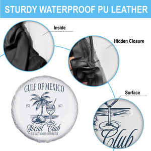 Funny Gulf Of Mexico Social Club Stay Salty Always And Forever Spare Tire Cover Coconut Tree Cocktail TS11 Print Your Wear