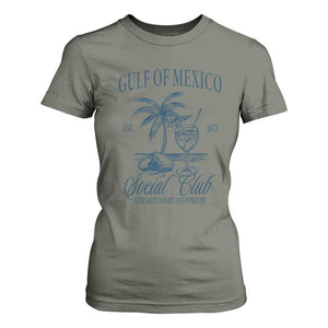 Funny Gulf Of Mexico Social Club Stay Salty Always And Forever T Shirt For Women Coconut Tree Cocktail TS11 Military Green Print Your Wear