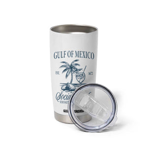 Funny Gulf Of Mexico Social Club Stay Salty Always And Forever Tumbler Cup Coconut Tree Cocktail TS11 Print Your Wear