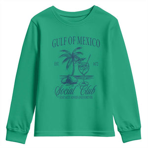 Funny Gulf Of Mexico Social Club Stay Salty Always And Forever Youth Sweatshirt Coconut Tree Cocktail TS11 Irish Green Print Your Wear
