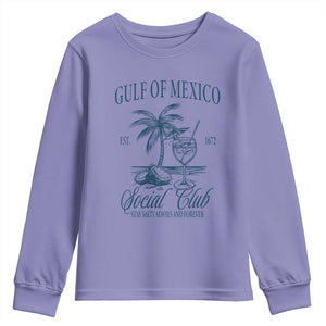 Funny Gulf Of Mexico Social Club Stay Salty Always And Forever Youth Sweatshirt Coconut Tree Cocktail TS11 Violet Print Your Wear