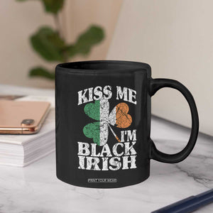 Funny Kiss Me I'm Black Irish Coffee Mug St Patrick's Day Vintage Shamrock TS11 Print Your Wear