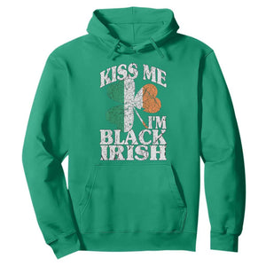 Funny Kiss Me I'm Black Irish Hoodie St Patrick's Day Vintage Shamrock TS11 Irish Green Print Your Wear