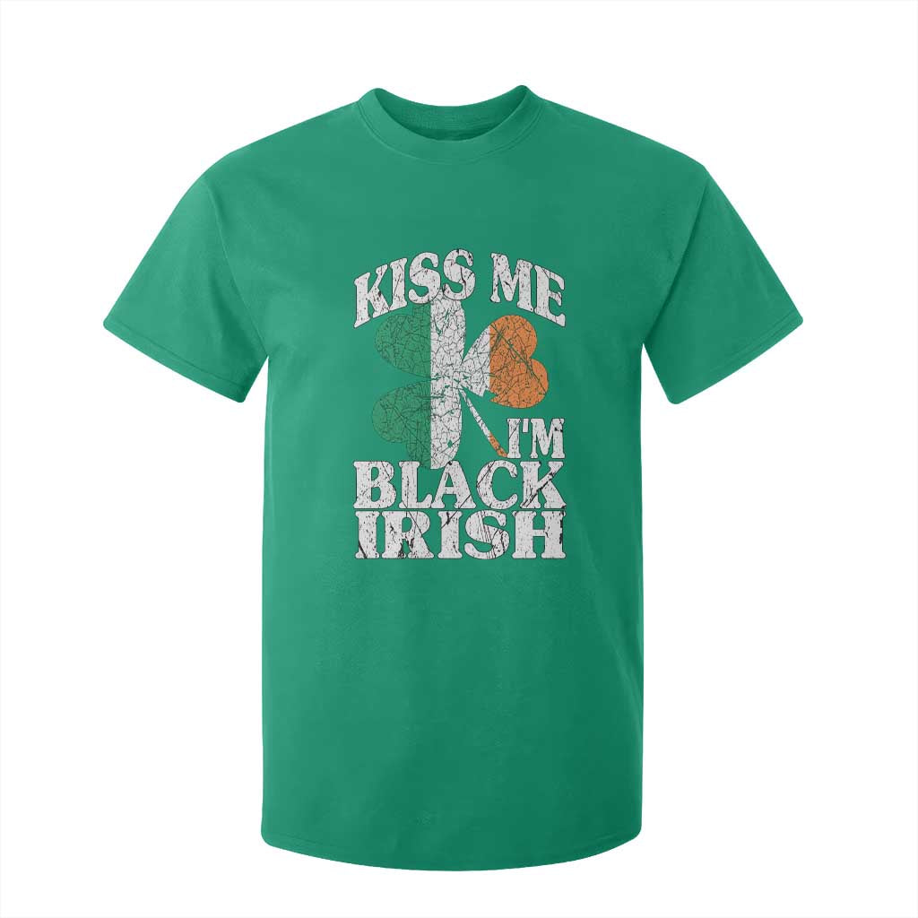 Funny Kiss Me I'm Black Irish T Shirt For Kid St Patrick's Day Vintage Shamrock TS11 Irish Green Print Your Wear