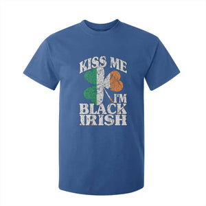 Funny Kiss Me I'm Black Irish T Shirt For Kid St Patrick's Day Vintage Shamrock TS11 Royal Blue Print Your Wear