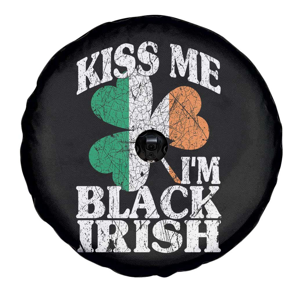 Funny Kiss Me I'm Black Irish Spare Tire Cover St Patrick's Day Vintage Shamrock TS11 Print Your Wear