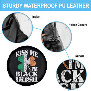 Funny Kiss Me I'm Black Irish Spare Tire Cover St Patrick's Day Vintage Shamrock TS11 Print Your Wear