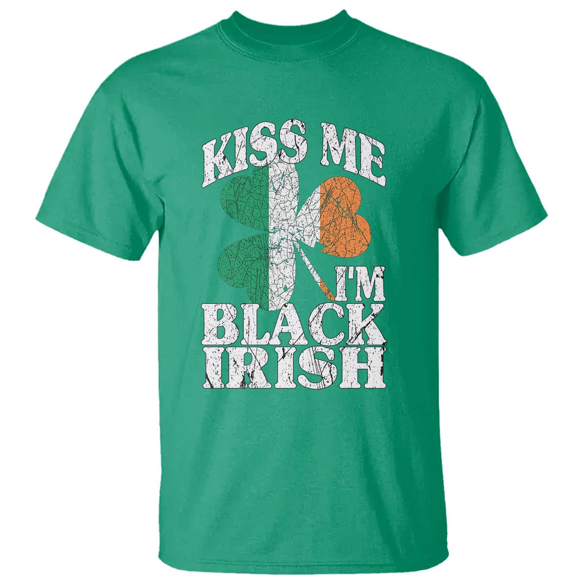 Funny Kiss Me I'm Black Irish T Shirt St Patrick's Day Vintage Shamrock TS11 Irish Green Print Your Wear