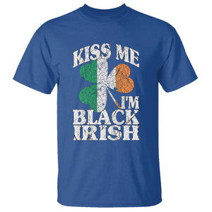 Funny Kiss Me I'm Black Irish T Shirt St Patrick's Day Vintage Shamrock TS11 Royal Blue Print Your Wear