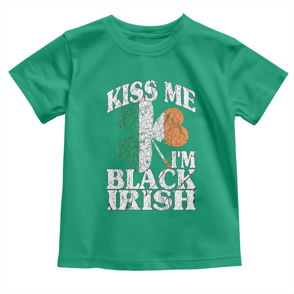 Funny Kiss Me I'm Black Irish Toddler T Shirt St Patrick's Day Vintage Shamrock TS11 Irish Green Print Your Wear