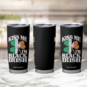 Funny Kiss Me I'm Black Irish Tumbler Cup St Patrick's Day Vintage Shamrock TS11 Print Your Wear