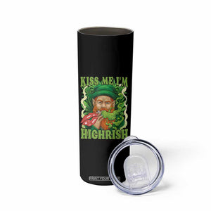 Funny St Patrick's Day Cannabis Weed Skinny Tumbler Kiss Me I'm Highrish Leprechaun TS11 Print Your Wear